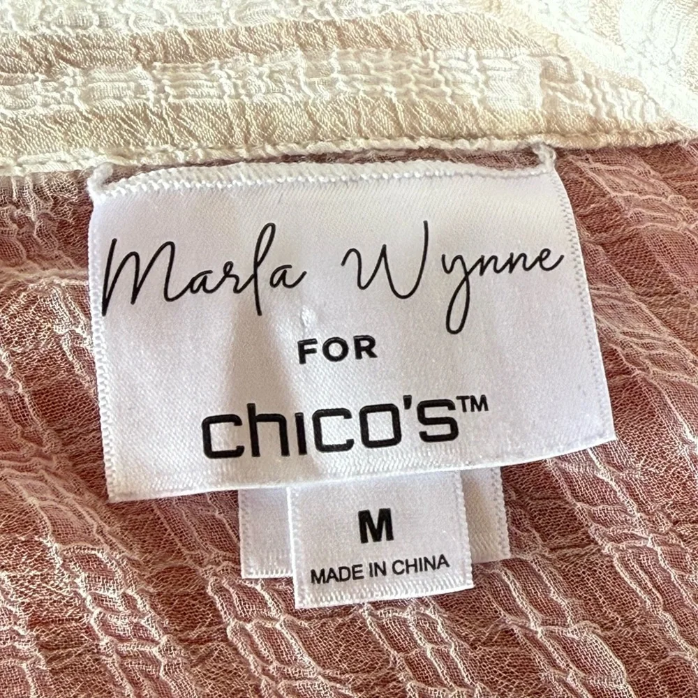 Marla Wynne for Chico’s Sheer Button Up Top Medium - Picture 8 of 10